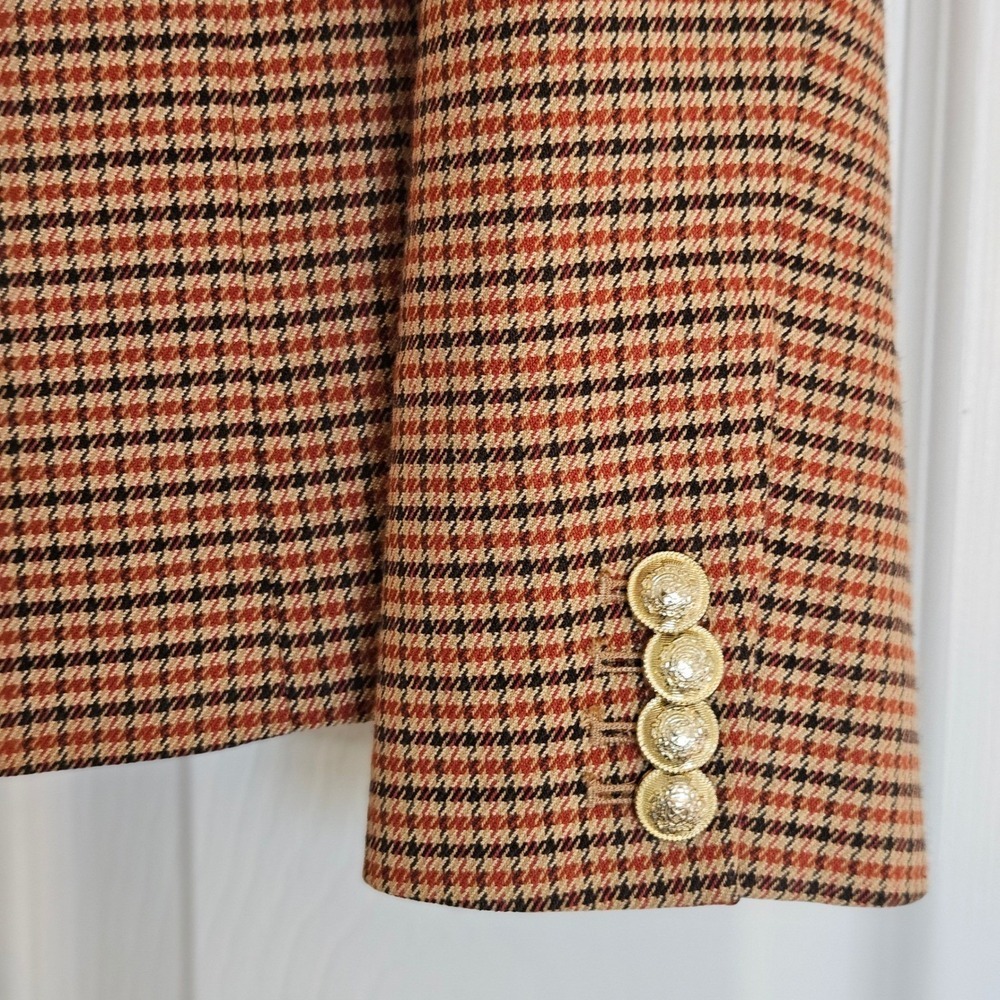 Derek Lam 10 Crosby Allie Houndstooth Plaid Blazer Sz US 2 Business Quiet Luxery - Picture 8 of 14